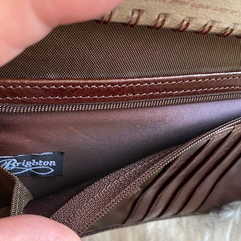 Brighton Brown Crocodile Embossed business organizer/Wallet with Silver Buckle - Picture 11 of 15